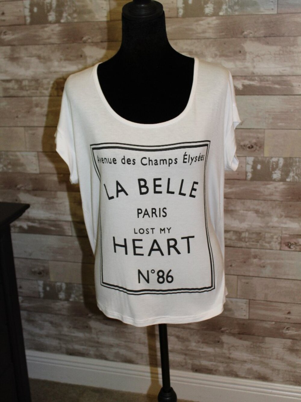 Simple Tee with thoughts of Paris Comfy Casual Off Shoulder or Workout